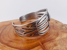 Vtg Fred Harvey Era Navajo Sterl Silver Turquoise Thunderbird Bracelet Sz 6¼ - Additional view 2