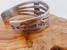 Vtg Fred Harvey Era Navajo Sterl Silver Turquoise Thunderbird Bracelet Sz 6¼ - Additional view 3