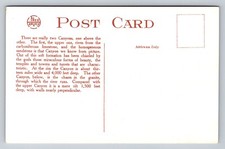 Fred Harvey Near Head of Hermit Trail Grand Canyon Vintage Unposted Postcard - Additional view 1