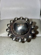 Vintage Fred Harvey Native American Solid Sterling Silver Dome Ring Size 6.5 - Additional view 1