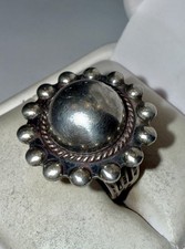 Vintage Fred Harvey Native American Solid Sterling Silver Dome Ring Size 6.5 - Additional view 2