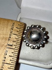 Vintage Fred Harvey Native American Solid Sterling Silver Dome Ring Size 6.5 - Additional view 3