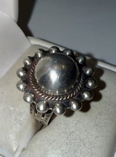 Vintage Fred Harvey Native American Solid Sterling Silver Dome Ring Size 6.5