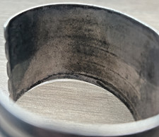 Fred Harvey Era Sterling 925 Turquoise Crossed Arrows Wide Ribbed Cuff 70g Heavy - Additional view 17