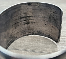 Fred Harvey Era Sterling 925 Turquoise Crossed Arrows Wide Ribbed Cuff 70g Heavy - Additional view 18