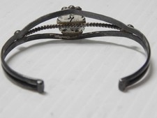 VINTAGE NAVAJO INDIAN 1940-50s FRED HARVEY STERLING SILVER TURQUOISE BRACELET - Additional view 3