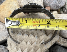 FRED HARVEY ERA vintage SPIDERWEB VARISCITE turquoise cuff bracelet sterling 6