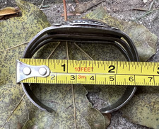 Vintage FRED HARVEY ERA jasper cuff bracelet hand stamping sterling 6.5