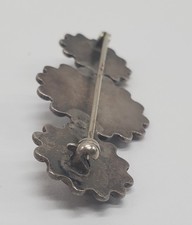 Vintage Fred Harvey Era Sterling Silver Turquoise Brooch Dome Twisted Rope Navaj - Additional view 7