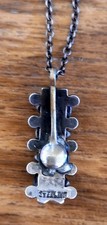 Navajo Fred Harvey Era Sterling Silver Turquoise Stone Pendant Necklace!! 15