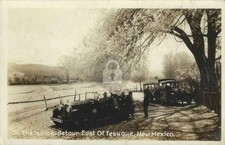 Fred Harvey Cars on Indian Detour E of Tesuque NM 1920s RPPC Photo Postcard COPY