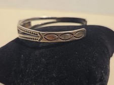 Navajo Cuff Bracele Early Fred Harvey Style Sterling Silver Turquoise Handmade  - Additional view 3