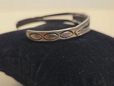 Navajo Cuff Bracele Early Fred Harvey Style Sterling Silver Turquoise Handmade  - Additional view 4