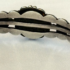 VINTAGE 30s FRED HARVEY THUNDERBIRD TURQUOISE STERLING SILVER BRACELET NAVAJO - Additional view 9