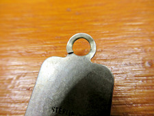 Navajo STERLING SILVER Turquoise Stamped Fred Harvey Era Pendant DOG TAG CHARM - Additional view 3