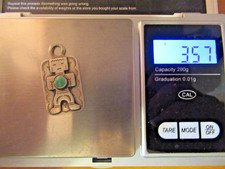 Navajo STERLING SILVER Turquoise Stamped Fred Harvey Era Pendant DOG TAG CHARM - Additional view 6