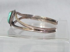 FRED HARVEY ERA TURQUOISE & SILVER KNIFE EDGE CUFF BRACELET - Additional view 2