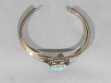 FRED HARVEY ERA TURQUOISE & SILVER KNIFE EDGE CUFF BRACELET - Additional view 5