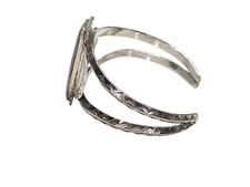 Vintage Fred Harvey Era sterling silver petrified wood cuff bracelet - Additional view 1