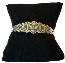 VINTAGE 30s FRED HARVEY THUNDERBIRD BRACELET STERLING SILVER NATIVE AMERICAN 14g - Additional view 1