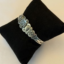 VINTAGE 30s FRED HARVEY THUNDERBIRD BRACELET STERLING SILVER NATIVE AMERICAN 14g - Additional view 3