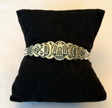 VINTAGE 30s FRED HARVEY THUNDERBIRD BRACELET STERLING SILVER NATIVE AMERICAN 14g - Additional view 21