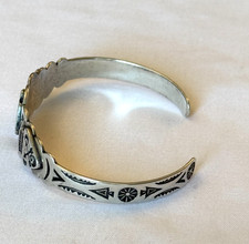 VINTAGE 30s FRED HARVEY THUNDERBIRD BRACELET STERLING SILVER NATIVE AMERICAN 14g - Additional view 8
