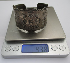 Vintage Fred Harvey Navajo Sterling Silver Cuff Bracelet 43.8 Gr NO RESERVE - Additional view 14