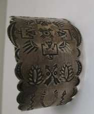 Vintage Fred Harvey Navajo Sterling Silver Cuff Bracelet 43.8 Gr NO RESERVE - Additional view 7