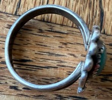 Fred Harvey Era Vintage Navajo Ring Sterling Silver Turquoise Size 6 - Additional view 5