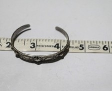 Antique 1930's Fred Harvey Era Navajo Coin arrow 900 Sterling Silver Bracelet - Additional view 10