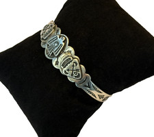 VINTAGE 30s FRED HARVEY THUNDERBIRD BRACELET STERLING SILVER NATIVE AMERICAN 14g - Additional view 1