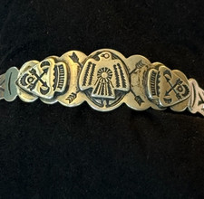 VINTAGE 30s FRED HARVEY THUNDERBIRD BRACELET STERLING SILVER NATIVE AMERICAN 14g - Additional view 2