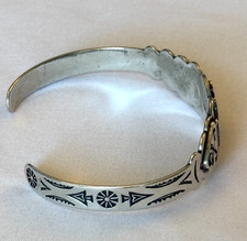 VINTAGE 30s FRED HARVEY THUNDERBIRD BRACELET STERLING SILVER NATIVE AMERICAN 14g - Additional view 5