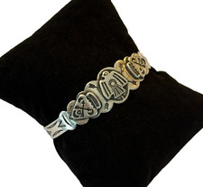 VINTAGE 30s FRED HARVEY THUNDERBIRD BRACELET STERLING SILVER NATIVE AMERICAN 14g
