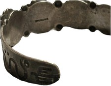 Vintage Fred Harvey sterling silver and turquoise cuff bracelet - Additional view 6