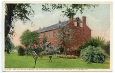 Vintage FRED HARVEY Postcard Shawnee Mission Historic Landmark Kansas City, MO