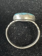 VINTAGE JANE POPOVICH JP STERLING SILVER TURQUOISE OVAL FRED HARVEY ERA RING - Additional view 12