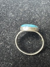 VINTAGE JANE POPOVICH JP STERLING SILVER TURQUOISE OVAL FRED HARVEY ERA RING - Additional view 13