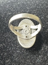 VINTAGE JANE POPOVICH JP STERLING SILVER TURQUOISE OVAL FRED HARVEY ERA RING - Additional view 5