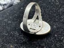 VINTAGE JANE POPOVICH JP STERLING SILVER TURQUOISE OVAL FRED HARVEY ERA RING - Additional view 7