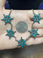 Fred Harvey Era Turquoise Cluster Necklace - Additional view 1