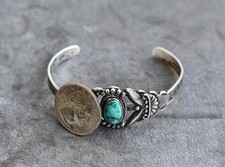 Vintage Fred Harvey Navajo Royston Turquoise & Sterling Horse Cuff 7