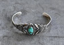 Vintage Fred Harvey Navajo Royston Turquoise & Sterling Horse Cuff 7