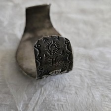 Vintage FRED HARVEY ERA Navajo BIG Turquoise THUNDERBIRD Sterling  Bracelet 7