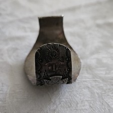 Vintage FRED HARVEY ERA Navajo BIG Turquoise THUNDERBIRD Sterling  Bracelet 7