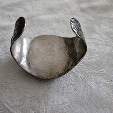 Vintage FRED HARVEY ERA Navajo BIG Turquoise THUNDERBIRD Sterling  Bracelet 7