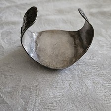 Vintage FRED HARVEY ERA Navajo BIG Turquoise THUNDERBIRD Sterling  Bracelet 7