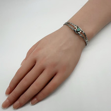 VTG Fred Harvey Era Navajo Sterling Stamped Turquoise Cuff Bracelet 5.6g #ba - Additional view 1