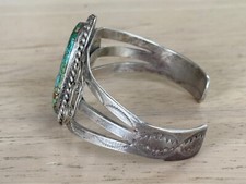 Vintage Fred Harvey Era Navajo Sterling Silver Turquoise Bracelet - Additional view 5